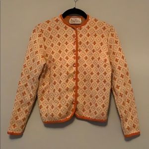 Vintage Orange & Cream Cardigan Sweater